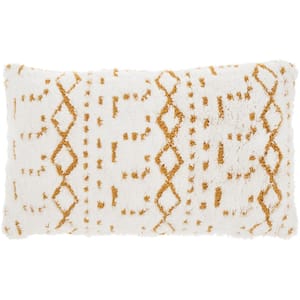 Lifestyles Yellow Geometric 20 in. x 12 in. Rectangle Throw Pillow