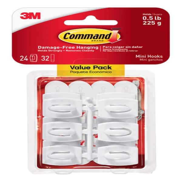 Command Small Wire Hooks, 16 Hooks, 24 Strips