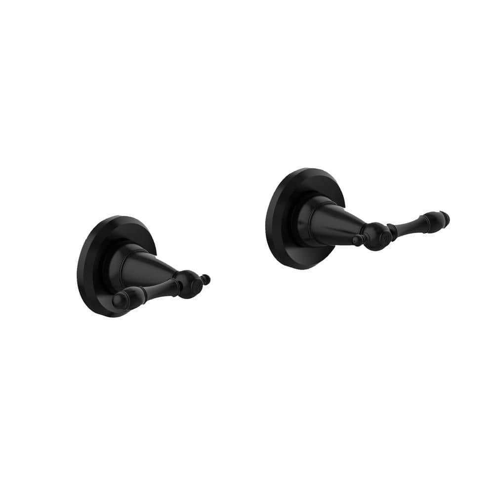Matte Black Wall Mounted Shower Faucet Set with Valve