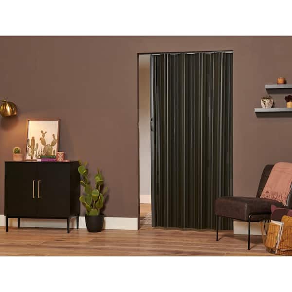 Spectrum Dunes 48 in. x 80 in. Black Vinyl Accordion Door with