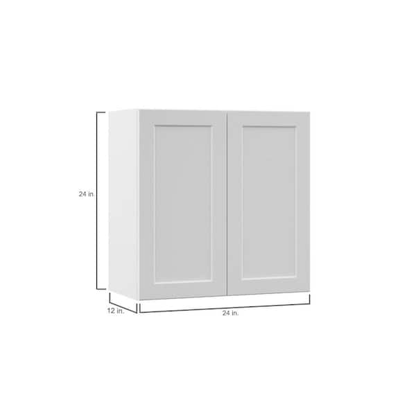 Hampton Bay Designer Series Melvern Assembled 36x30x12 in. Wall Open Shelf Kitchen Cabinet in White