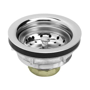 3-1/2 in. - 4 in. Heavy-Duty Kitchen Sink Stainless Steel Drain Assembly with Strainer Basket Stopper