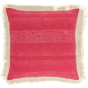Lifestyles Hot Pink 18 in. x 18 in. Throw Pillow