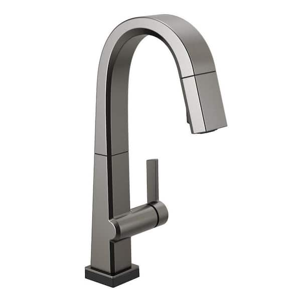 Delta Pivotal Single-Handle Bar Faucet with Touch2O Technology and MagnaTite Docking in Black Stainless