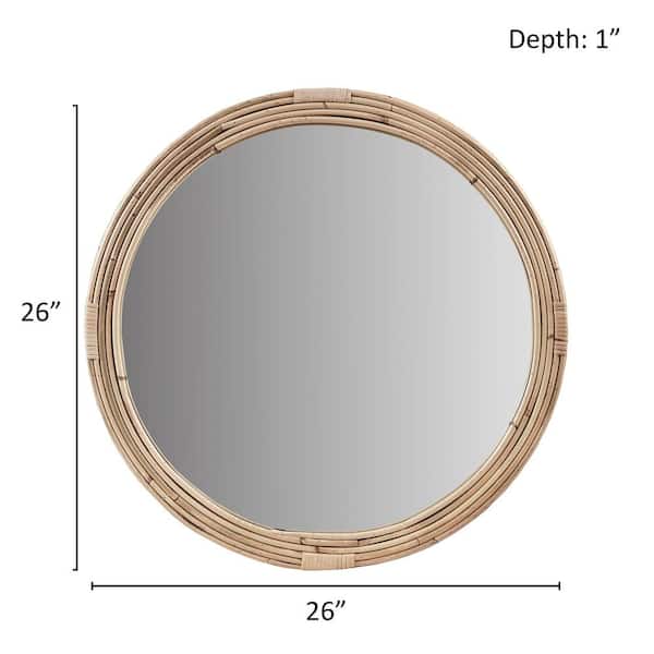 MARTHA STEWART Luna 26 in. W x 26 in. H Natural Wall Mirror MT95F