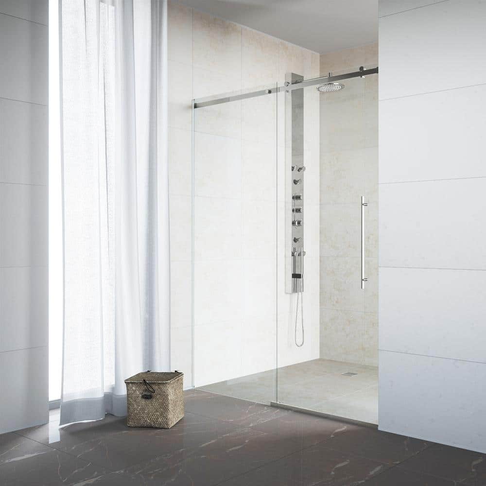Luca 56-60" Frameless Sliding Shower Door with Clear Glass