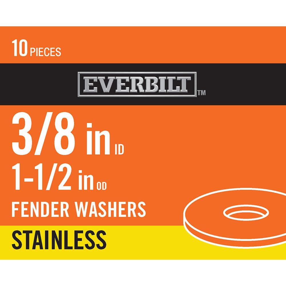 3/8 in. x 1-1/2 in. Stainless Fender Washer (10-Pack) price history on PriceWatchPro