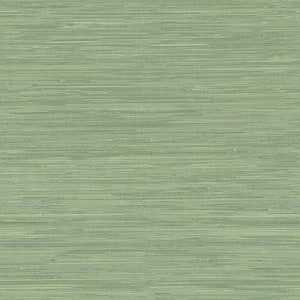 Waverly Green Faux Grasscloth Green Wallpaper Sample