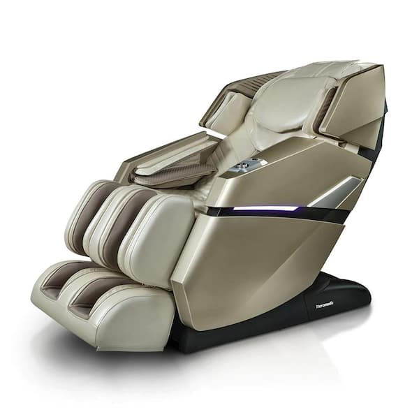 TITAN Theramedic FLEX Series 2D Massage Chair in Cream with Zero Gravity, Bluetooth Speakers, Heated Rollers and Calf Massager