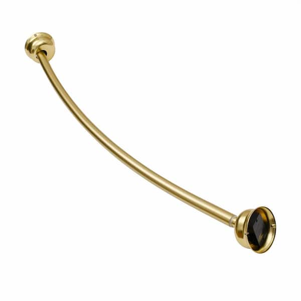 72 in. Rustproof Aluminum Curved Shower Curtain Rod, Adjustable 45 to 72 in., 8 in. Extra Shower Space, Bright Gold