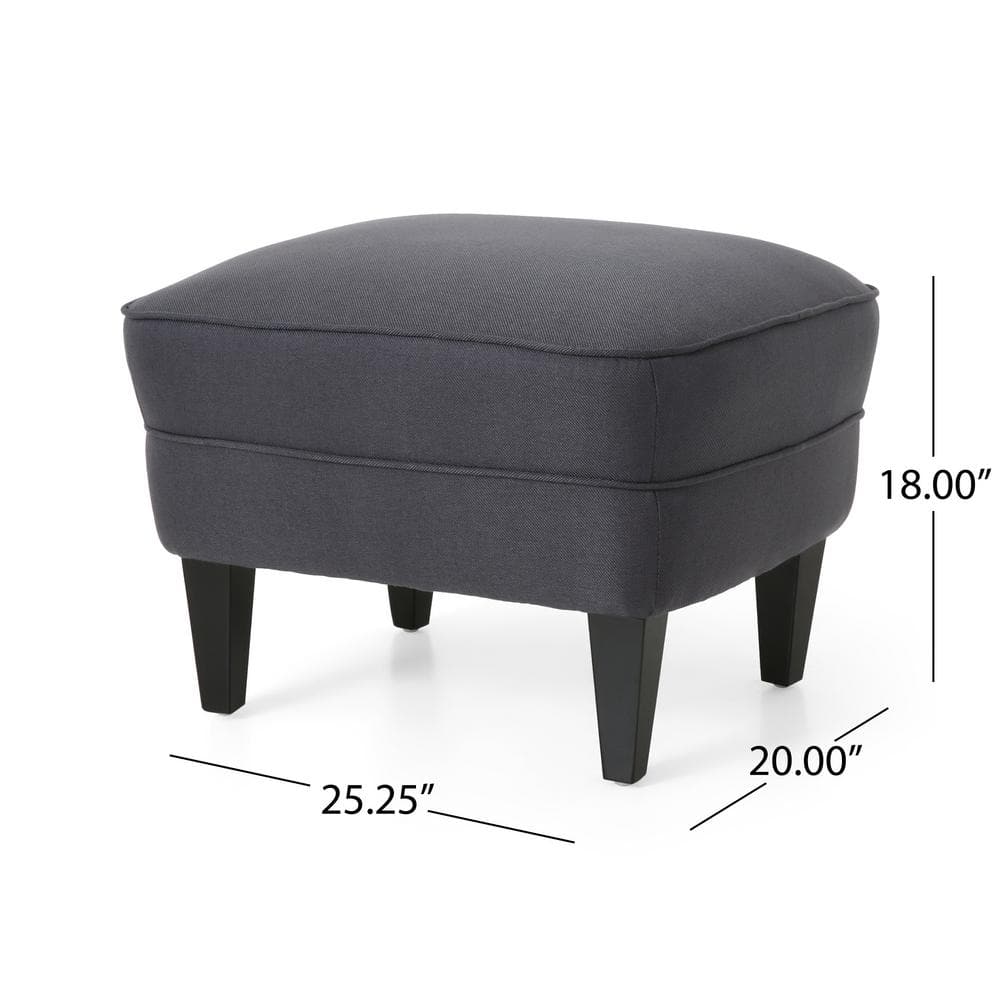 Handcrafted Dark Brown Wood & Gray Polyester Club Chair