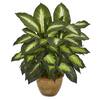 Nearly Natural Indoor Dieffenbachia Artificial Plant in Ceramic Planter 8051