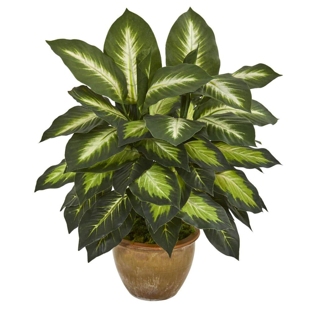 Nearly Natural Indoor Dieffenbachia Artificial Plant In Ceramic Planter ...