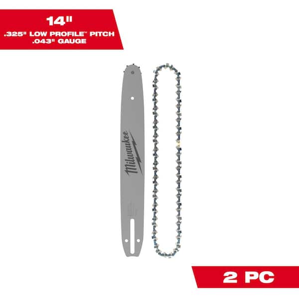 Milwaukee 14 in. Chainsaw Bar & Chain Combo with .325 in. Low Profile Pitch and .043 in. Gauge