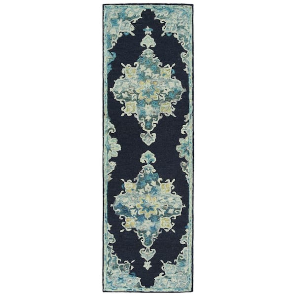 Kaleen Elijah Navy 2 ft. 6 in. x 8 ft. Runner Rug