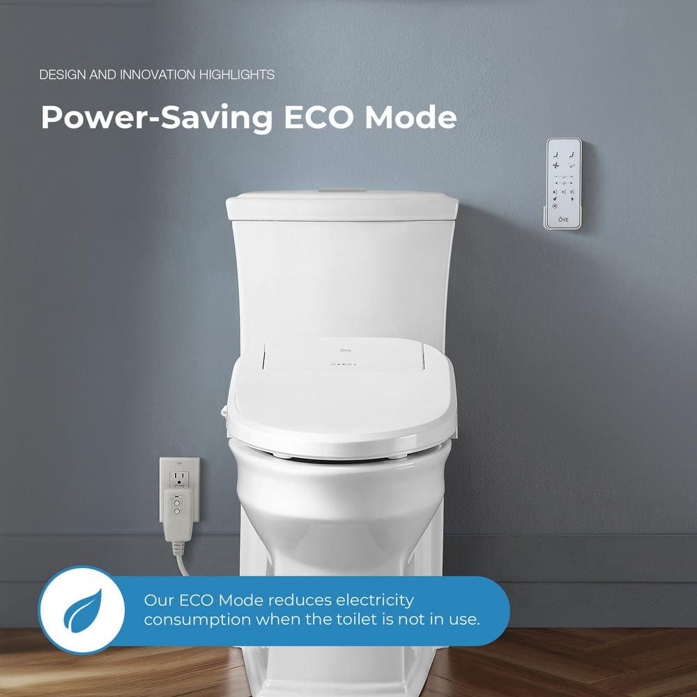 Calero White Electric Bidet Elongated Toilet Seat