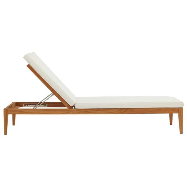 Modway Northlake Natural Grade A Teak Wood Outdoor Chaise Lounge With White Cushions Eei 3429 Nat Whi The Home Depot - Teak Chaise Lounge With Cushion Modway Northlake Natural Grade A Teak Wood Outdoor Chaise Lounge With White Cushions Eei 3429 Nat Whi The Home Depot - Teak Chaise Lounge With Cushion