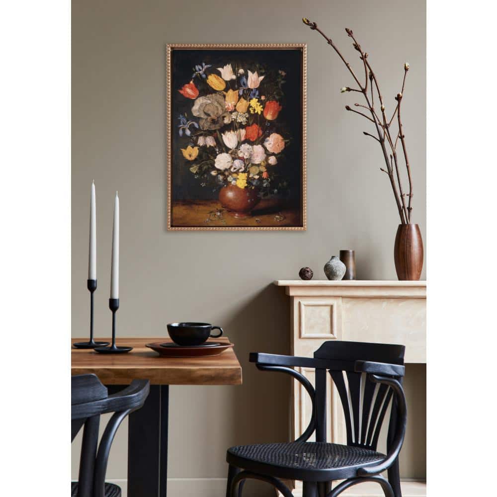 Gold Framed Floral Bouquet Canvas Print 18" x 24"