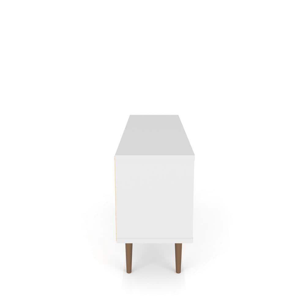 Liberty 53" Mid-Century Modern White TV Stand with Cabinet