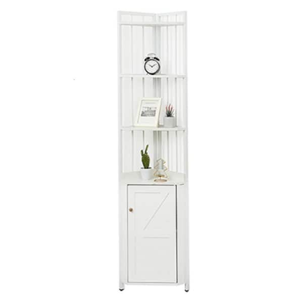 Tileon 12.59 in. W x 11.80 in. D x 70.87 in. H Corner Storage Cabinets in White, Pantry Organizer
