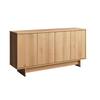 Prepac Finnley 61.5 in. Natural Oak Rectangle Engineered Wood Top Sideboard Cabinet Console TableCabinet with AdjustableShelves OCBG-2520-1