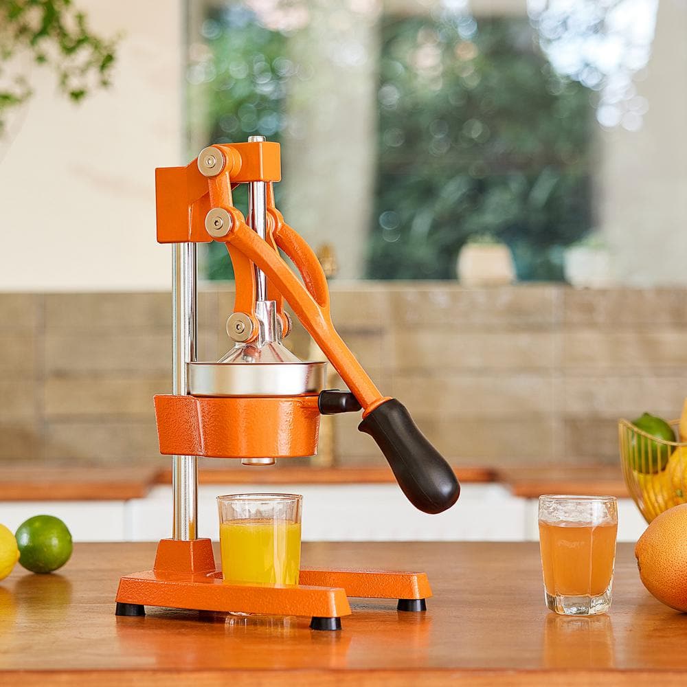 CO-Z Orange Cast Iron and Stainless Steel Citrus Juicer