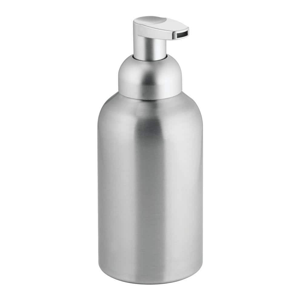 Interdesign - Foaming Soap Dispenser for Bathroom or Kitchen - Clear/Brushed Nickel - 3 x 7.5 Inches, 14 oz