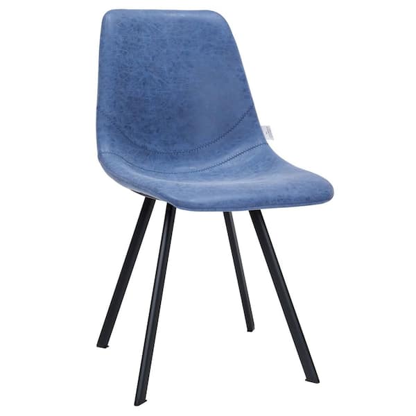 Leisuremod Markley Peacock Blue Faux Leather Dining Chair