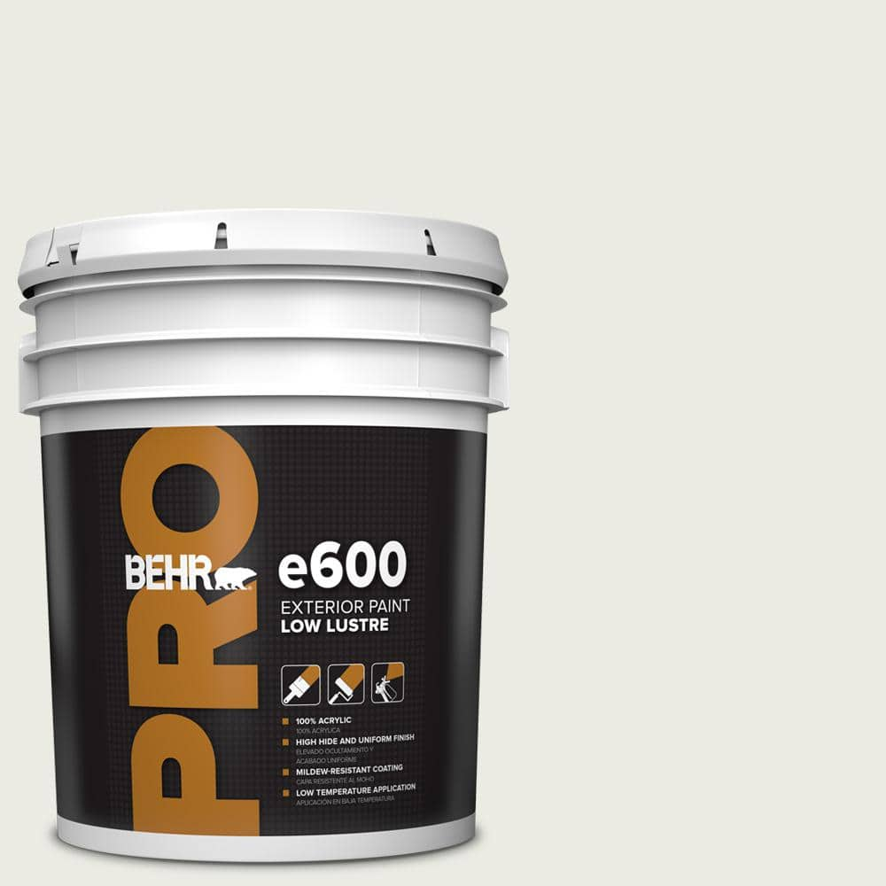 BEHR PRO 5 Gal. #PPU24-14 White Moderne Low Luster Exterior Paint ...