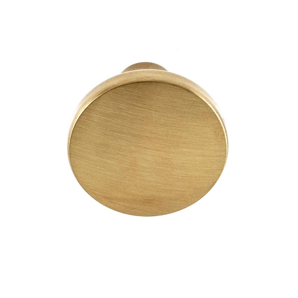 Lancaster Satin Brass Round Cabinet Knob with Mounting Hardware