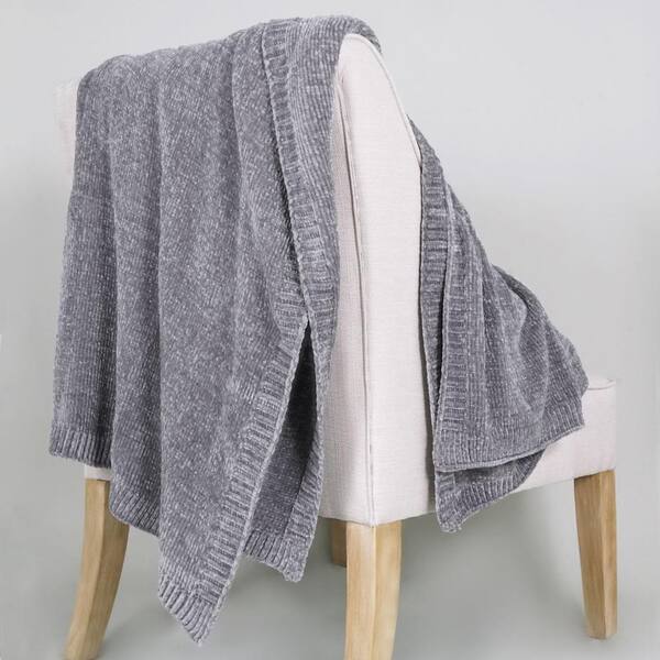 Silver best sale chenille throw