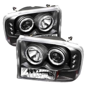 Ford F250 Super Duty 99-04 / Ford Excursion 00-04 1PC Projector Headlights - Version 2 - LED Halo - LED - Black