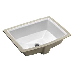 Archer 20 in. Vitreous China Undermount Bathroom Sink in White with Overflow Drain
