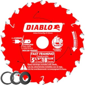 5-3/8 in x 18-Tooth Fast Framing Circular Saw Blade with Bushings