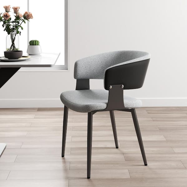 J&E Home Gray Velvet Parsons Dining Table Chair Set of JE