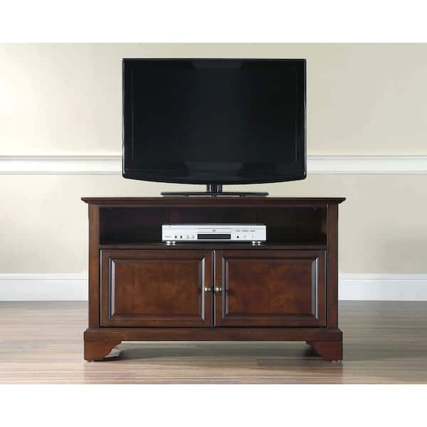 CROSLEY FURNITURE LaFayette 42 in. Mahogany Wood TV Stand Fits TVs Up to 44 in. with Storage Doors