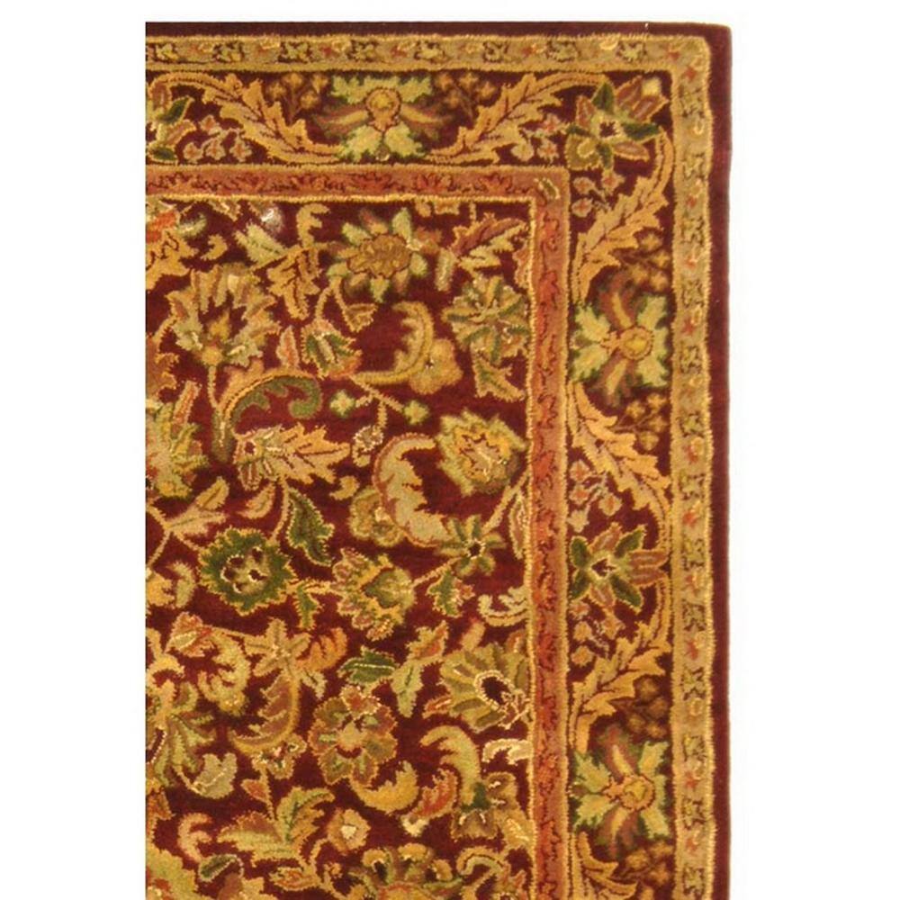 Handmade Red Floral Wool Tufted Reversible Rug, 5' x 8'