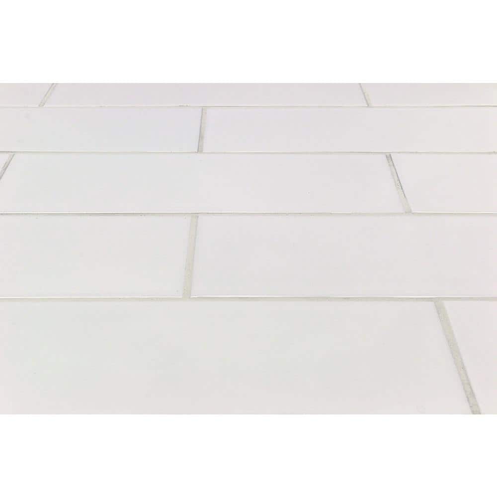 Primary White 4" x 12" Polished Ceramic Subway Tile