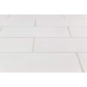Essential White 4 in. x 12 in. x 6mm Polished Ceramic Subway Wall Tile (9.68 sq. ft./case)