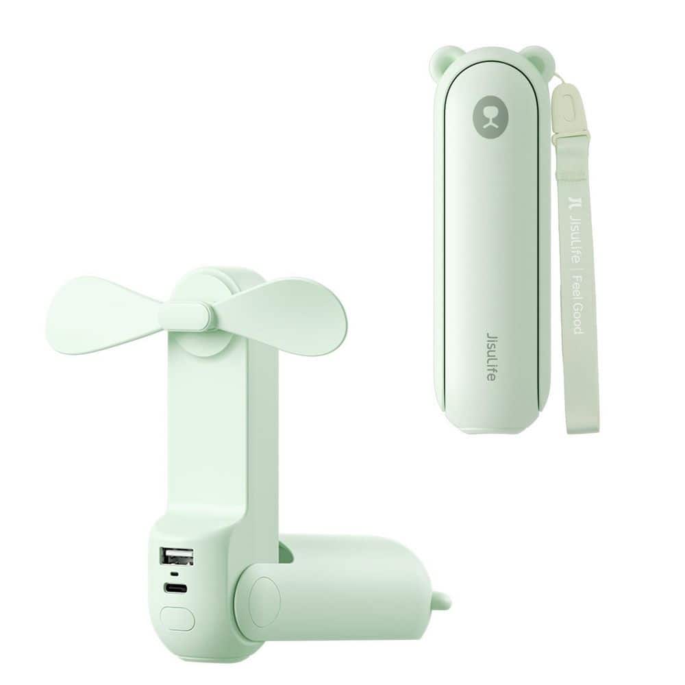 JISULIFE 5 in. Personal Fan in Green with 2000mAh Battery F8 - The