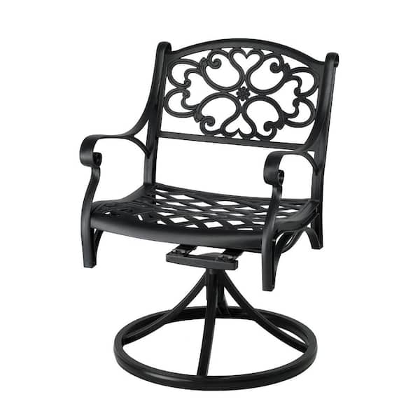 Unbranded Black Metal Patio Swivel Dining Chair,Outdoor Rocking Chair Beach Chair with Solid Seat for Patio,Garden,Backyard,Pool