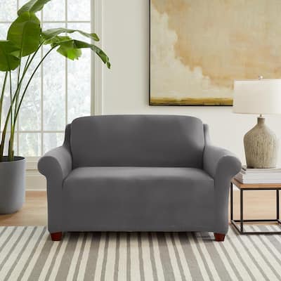 Dyiom Stretch 4-Seater Sofa Slipcover 1-Piece Sofa Cover Furniture Protector  Couch Soft with Elastic Bottom, Gray B08D759LPG - The Home Depot