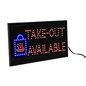 19 in. x 10 in. LED Rectangular Take-Out Available Sign with 2 Display Modes