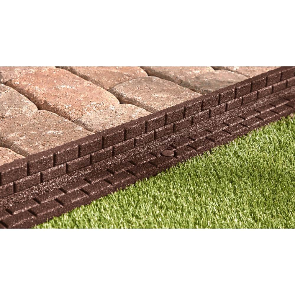 4 ft. Brickface Rubber Landscape Lawn Edging (Set of 6)