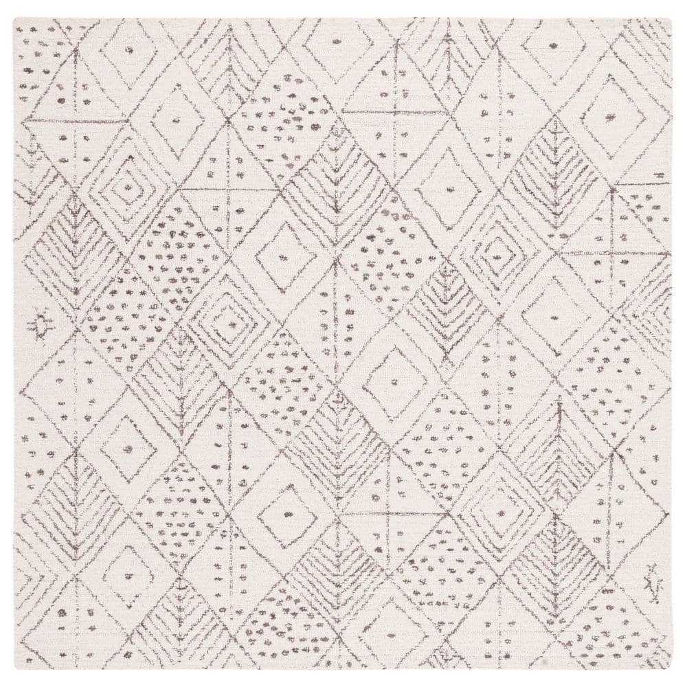 Casablanca 6 ft. x 6 ft. Ivory/Brown Abstract Geometric Square Area Rug price history on PriceWatchPro