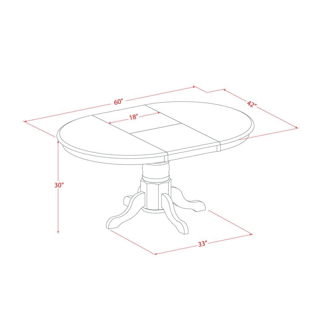 Linen White 7-Piece Oval Dining Table Set with Slatted Back Chairs