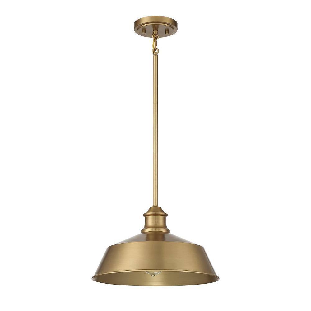 Vintage Industrial Brass Bowl 1-Light Pendant
