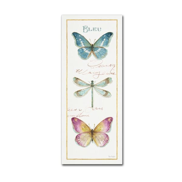 Trademark Fine Art 24 in. x 10 in. "Rainbow Seeds Butterflies I" by Lisa Audit Printed Canvas Wall Art