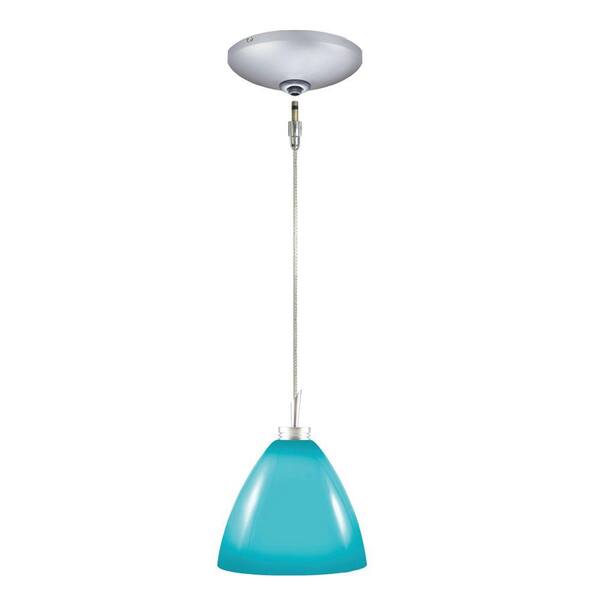 JESCO Lighting Low Voltage Quick Adapt 5 in. x 104-1/4 in. Turquoise Pendant and Canopy Kit