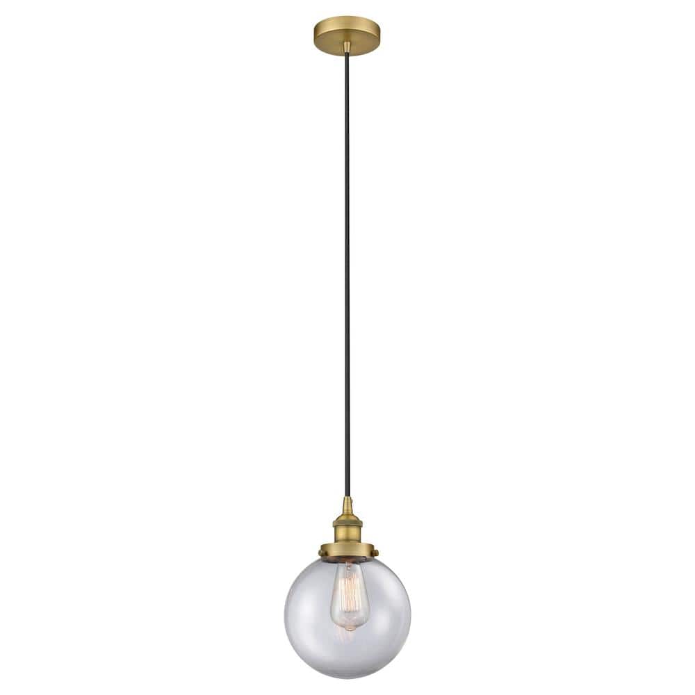 Edison Mini Globe Pendant Light in Brushed Brass with Clear Glass